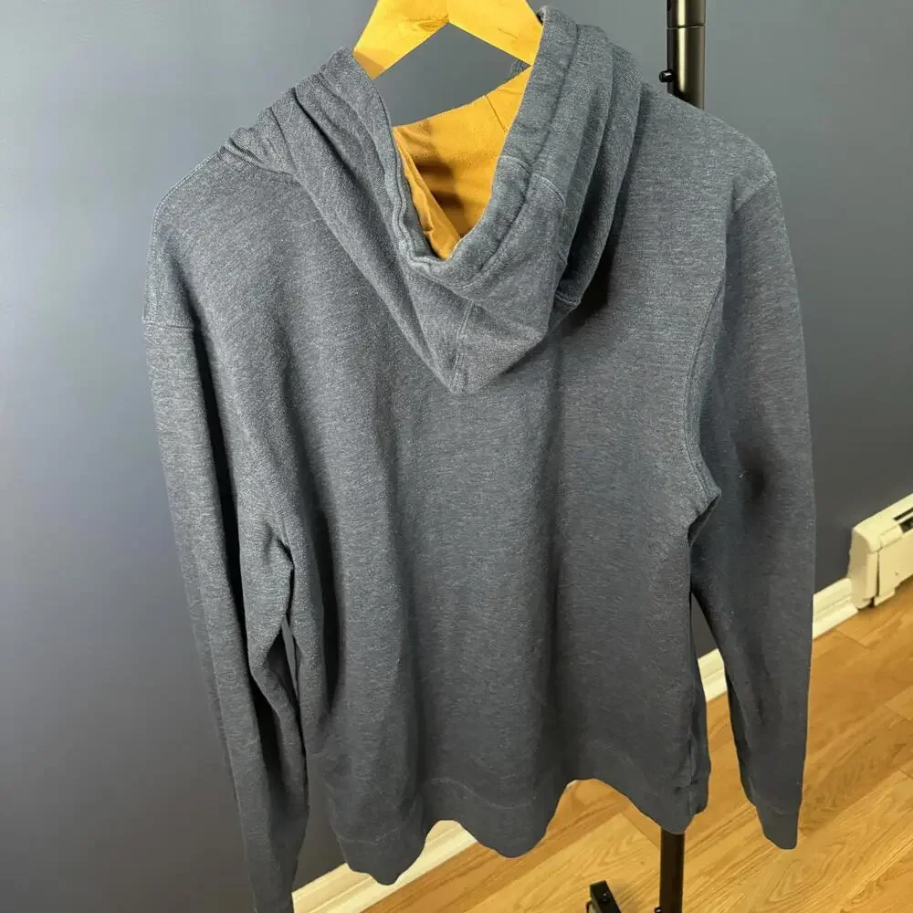 Marmot Logo Hoodie, Blue with Yellow Detail, Mens Small - Picture 2 of 6